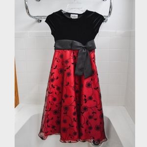 Rare Editions Girls' Red and Black Holiday Dress